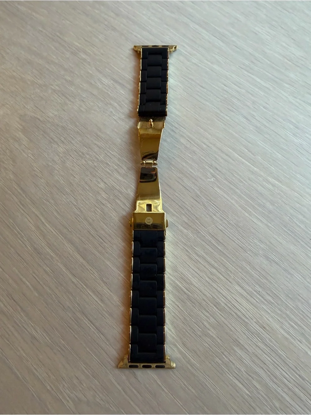 Michele Black and Gold 20mm Silicone Apple Watch Band